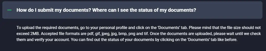 LuckyWave terms section describing account verification and requested documents